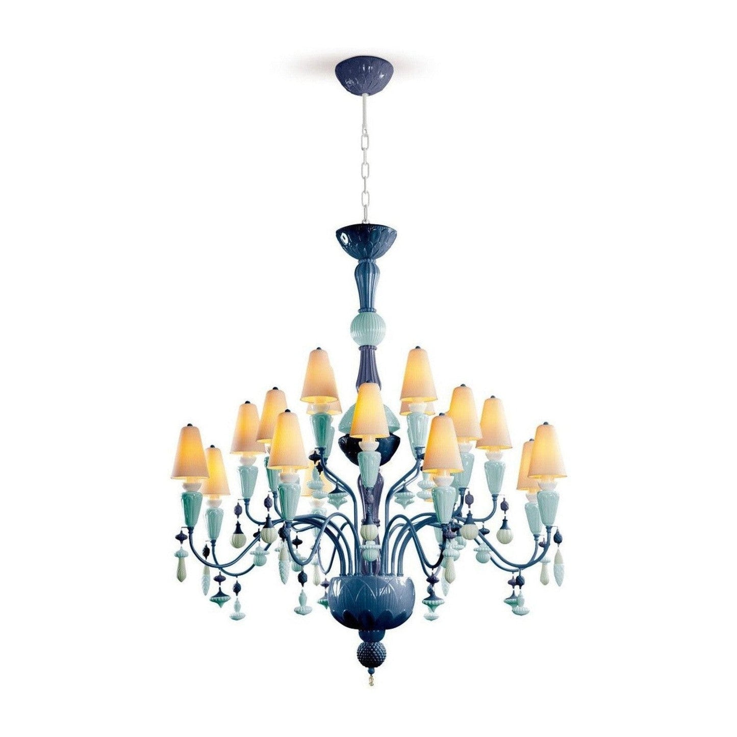 20-Light Porcelain Botanical Chandelier
