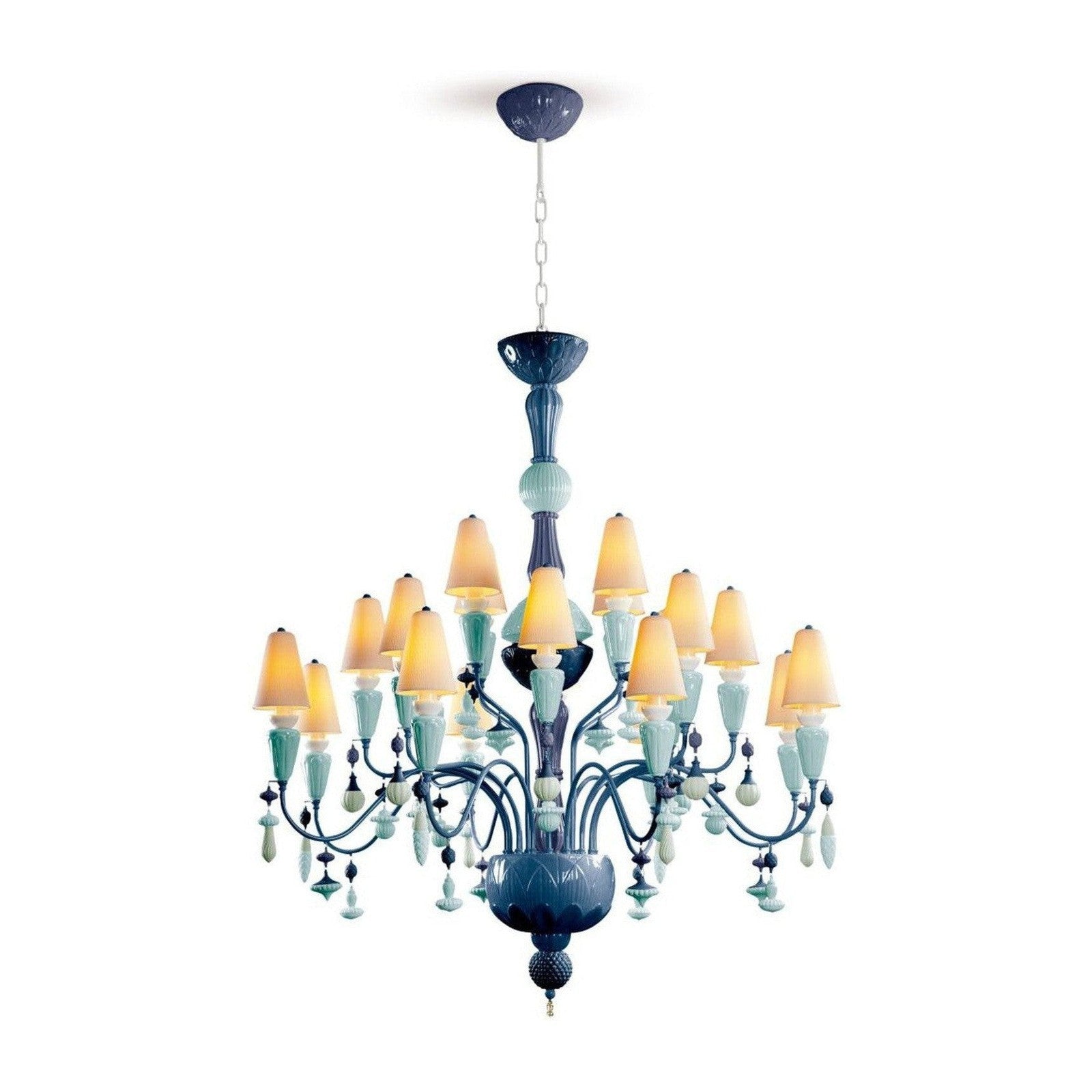 20-Light Porcelain Botanical Chandelier