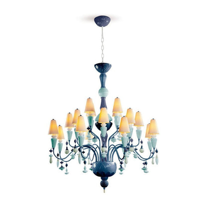 20-Light Porcelain Botanical Chandelier