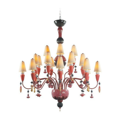 20-Light Porcelain Botanical Chandelier
