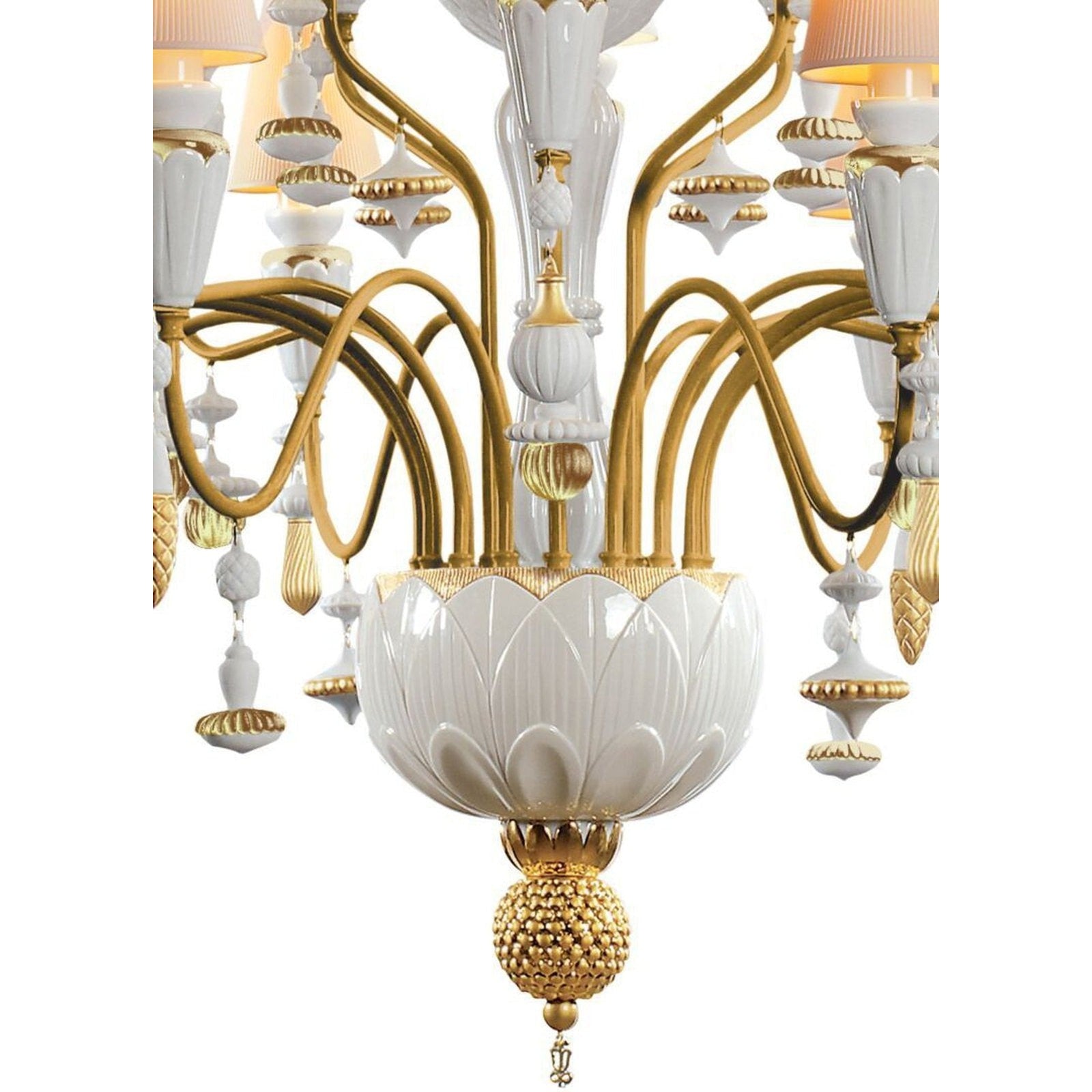 20-Light Porcelain Botanical Chandelier / Spices