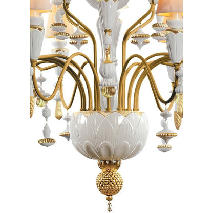 20-Light Porcelain Botanical Chandelier / Spices
