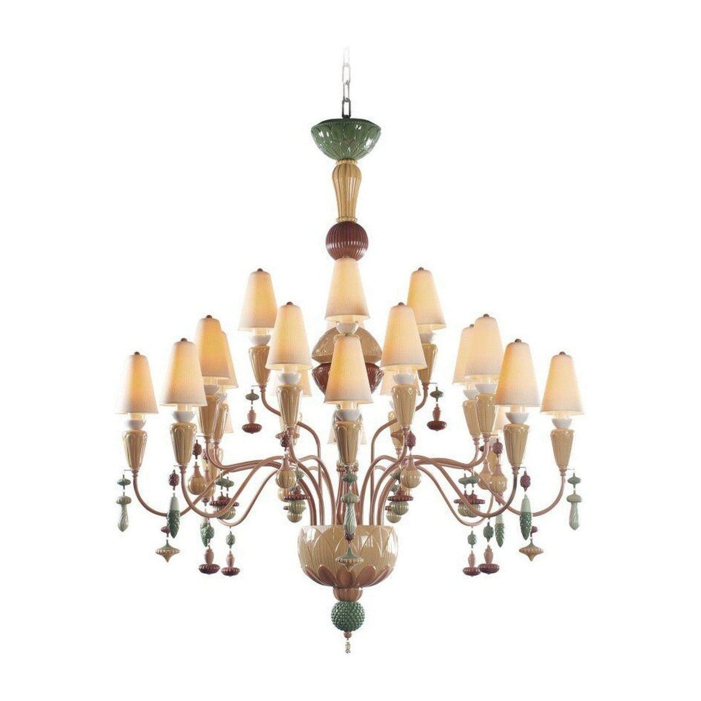20-Light Porcelain Botanical Chandelier