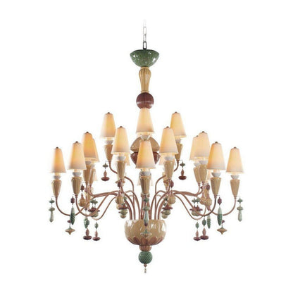 20-Light Porcelain Botanical Chandelier