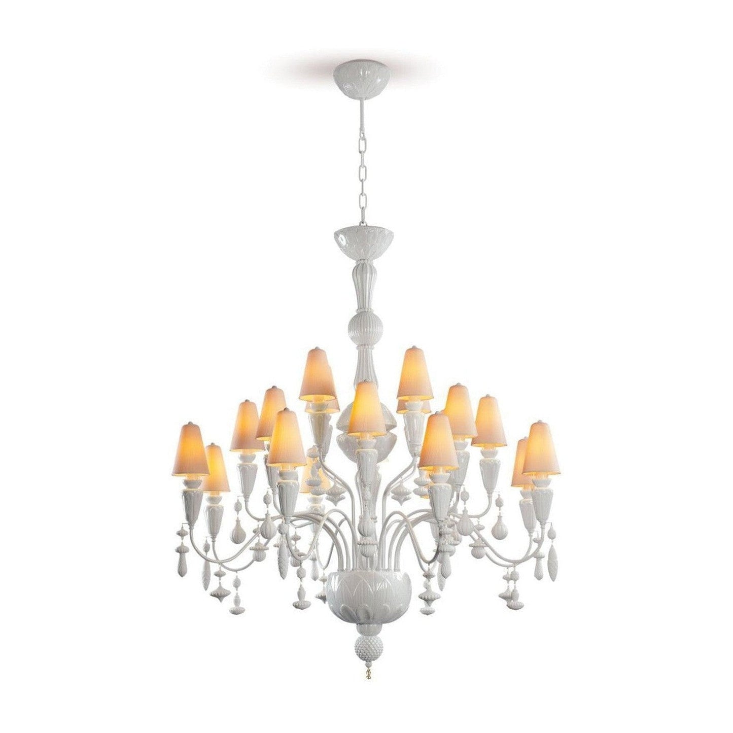 20-Light Porcelain Botanical Chandelier