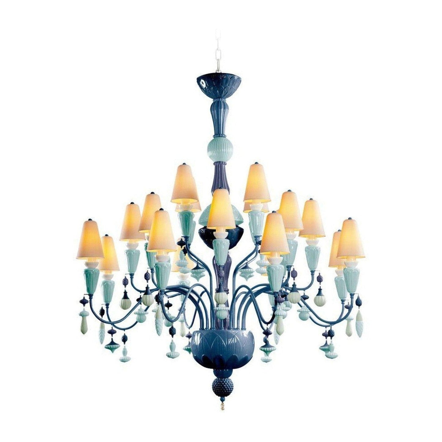 20-Light Porcelain Botanical Chandelier