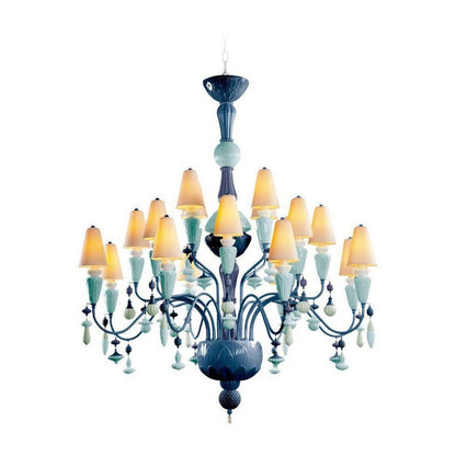 20-Light Porcelain Botanical Chandelier