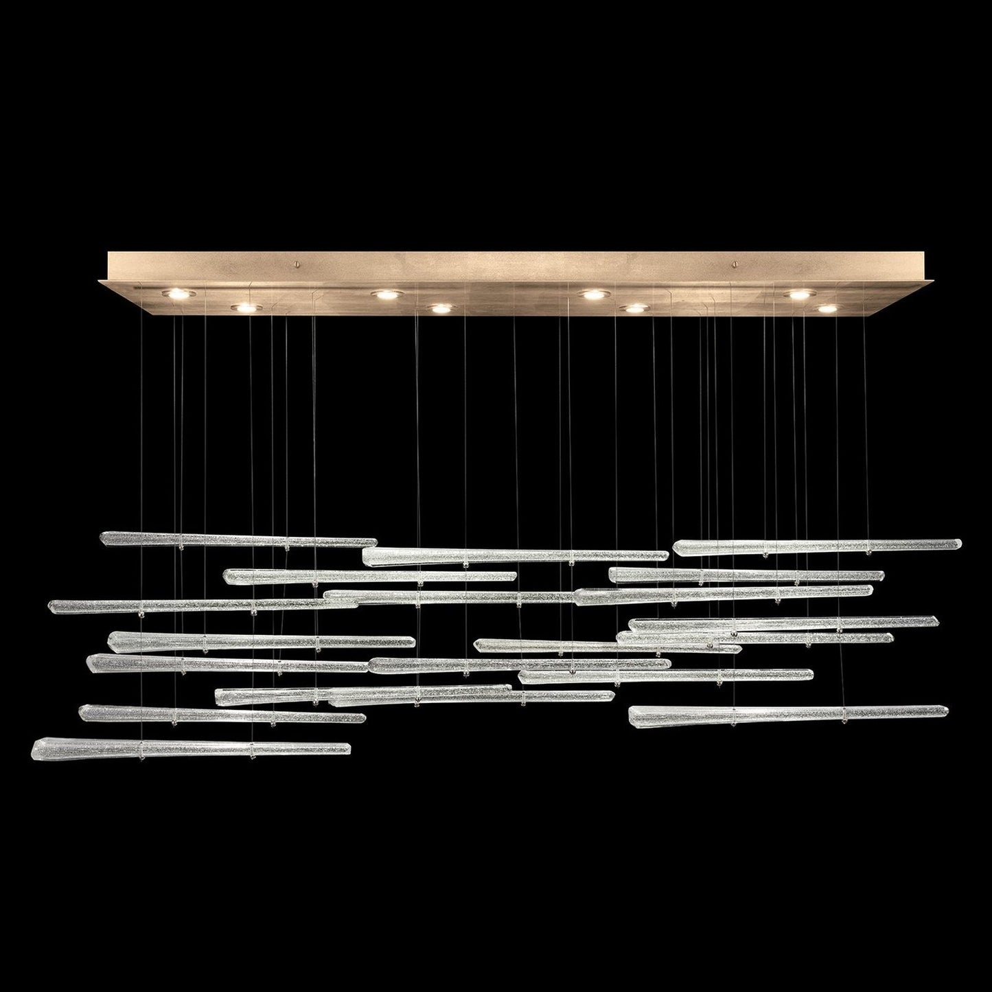 20-Spire Rectangular Glass Pendant Light