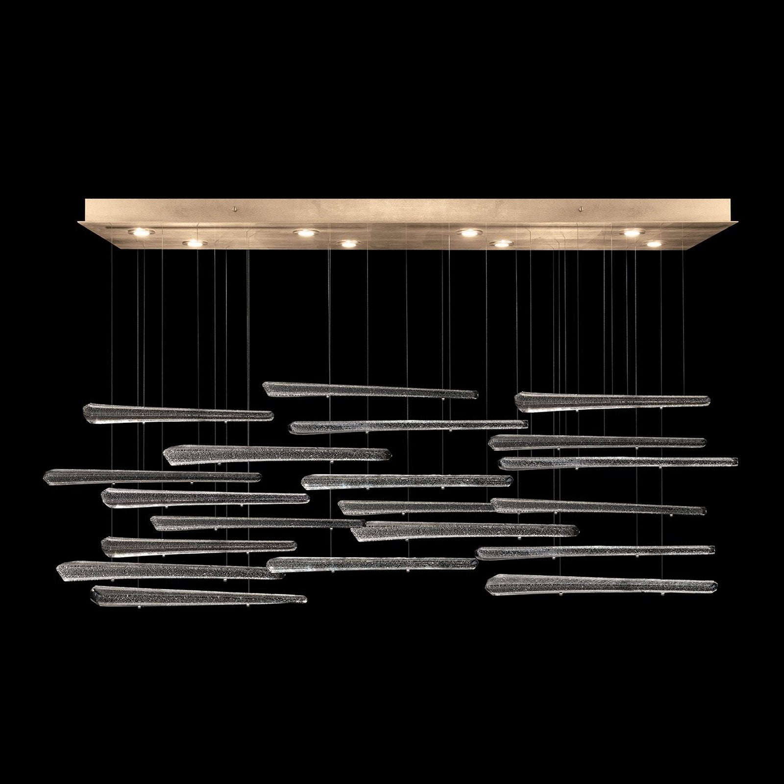 20-Spire Rectangular Glass Pendant Light