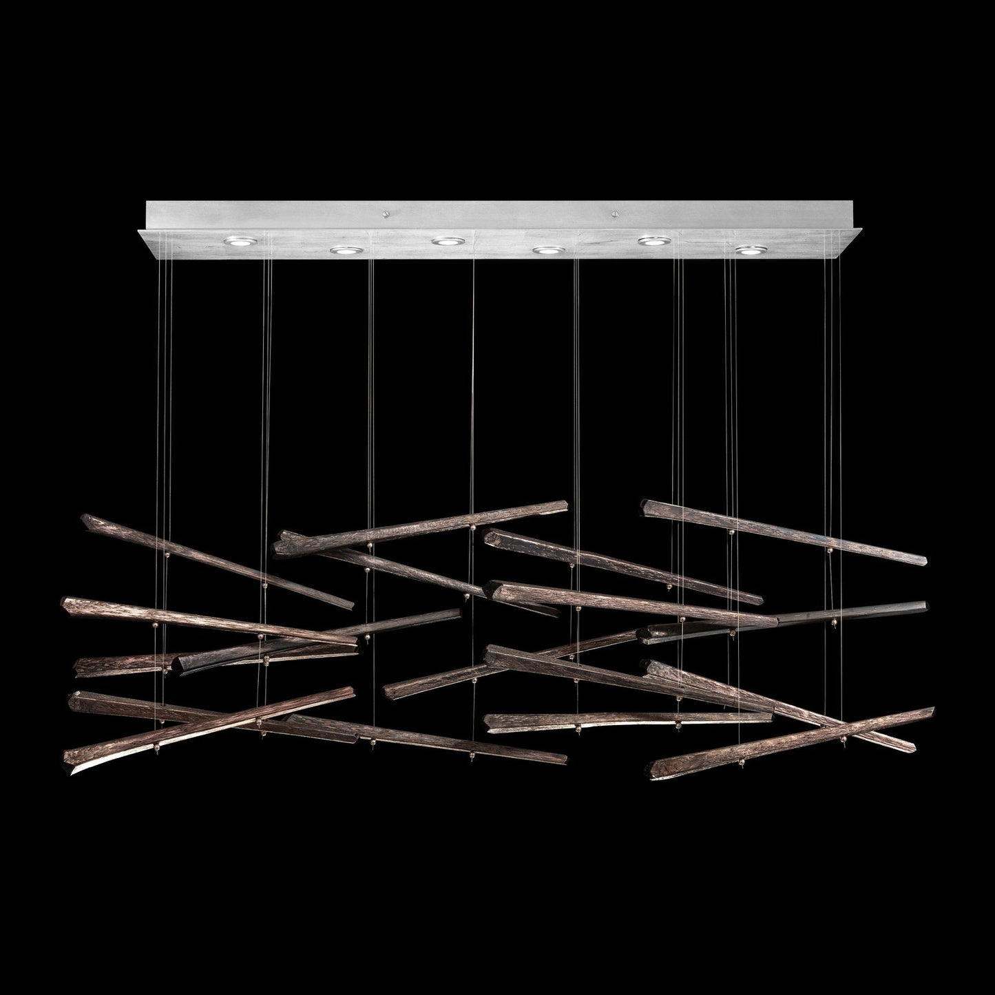 20-Spire Rectangular Glass Pendant Light