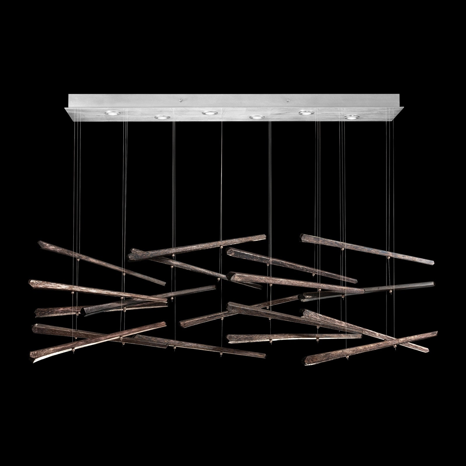 20-Spire Rectangular Glass Pendant Light