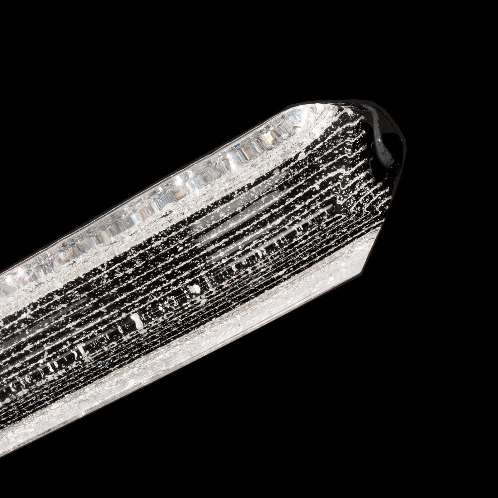 20-Spire Rectangular Glass Pendant Light / Gold/Meteorite