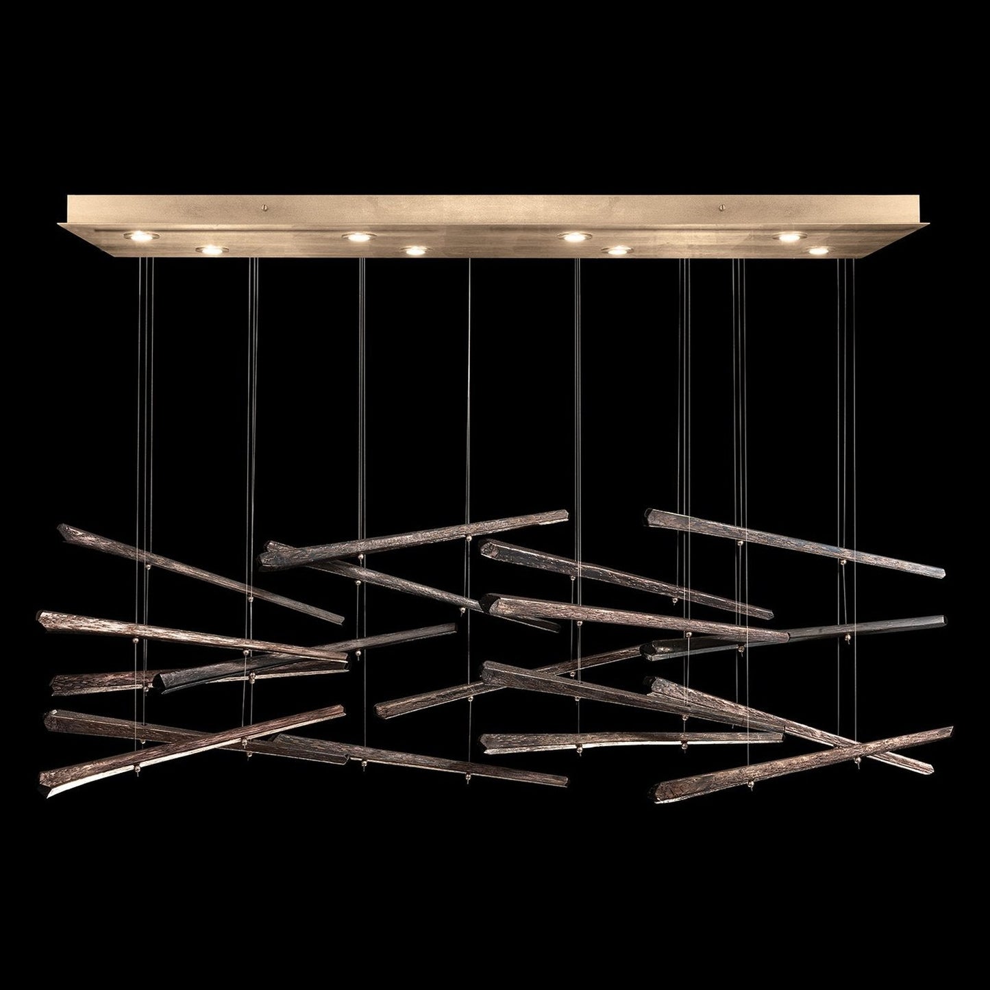20-Spire Rectangular Glass Pendant Light