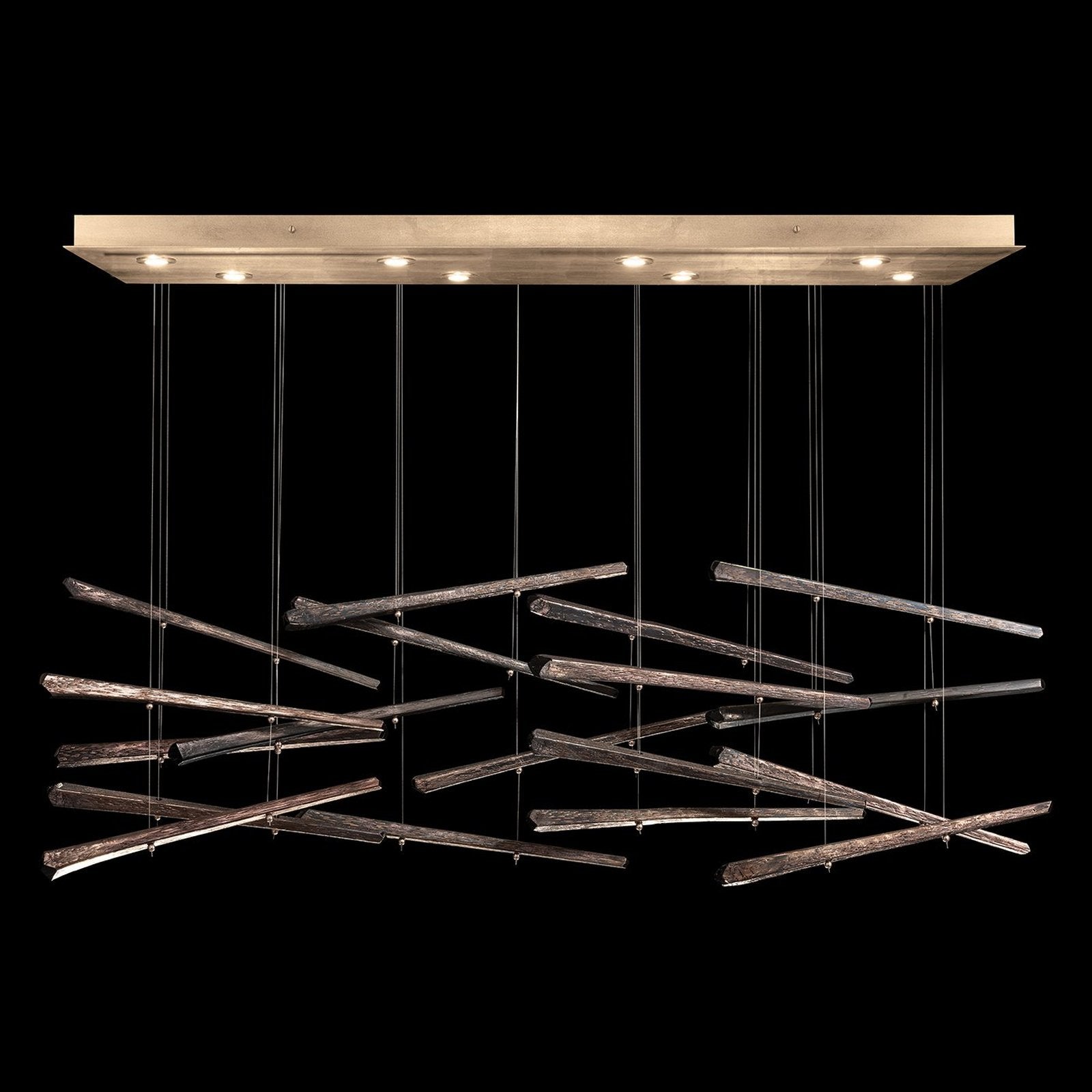 20-Spire Rectangular Glass Pendant Light