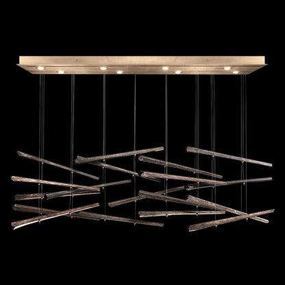 20-Spire Rectangular Glass Pendant Light