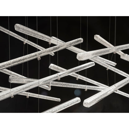20-Spire Rectangular Glass Pendant Light