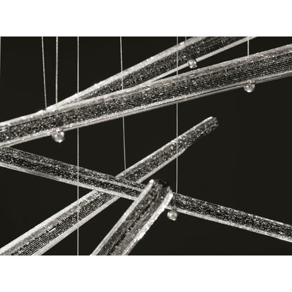20-Spire Rectangular Glass Pendant Light