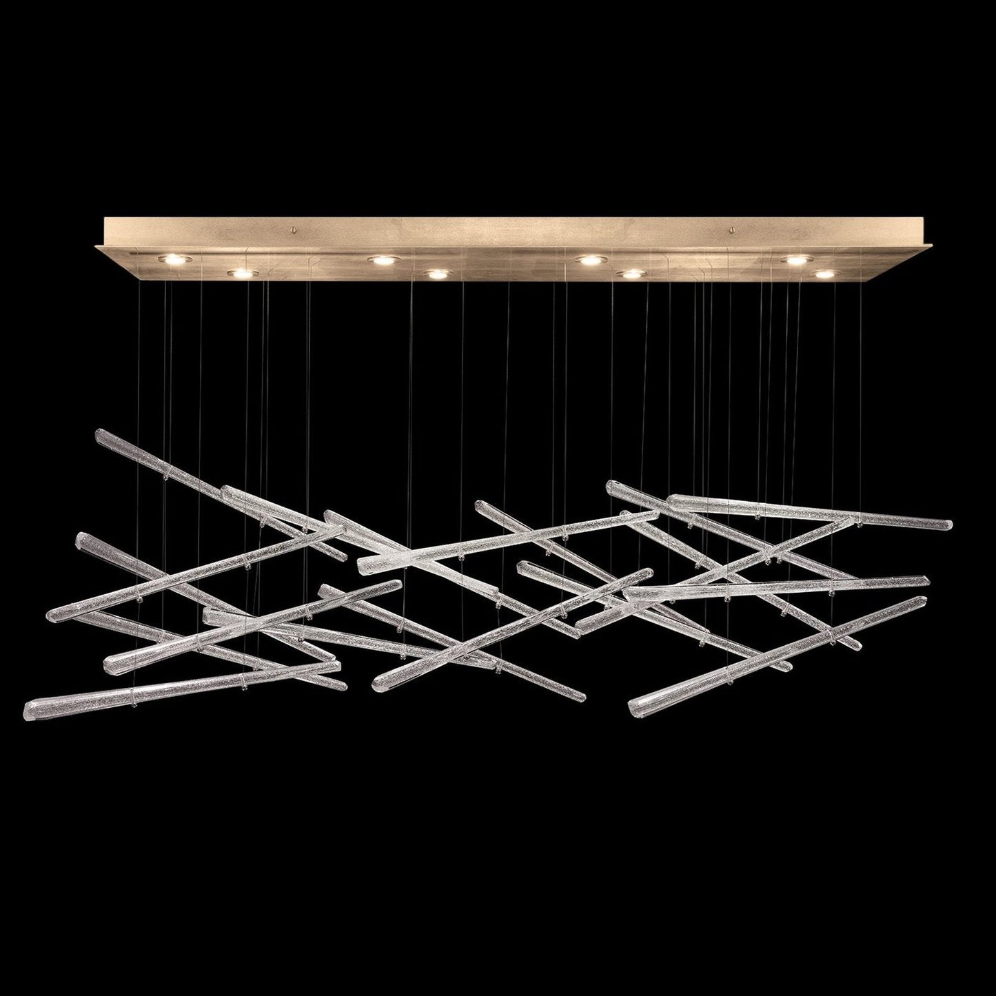 20-Spire Rectangular Glass Pendant Light