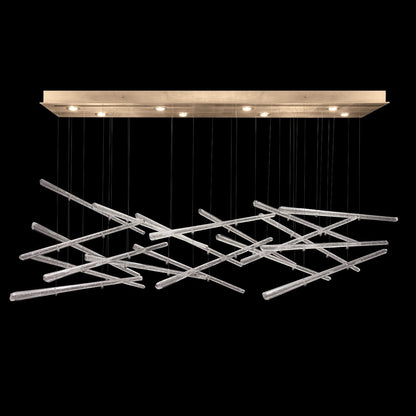 20-Spire Rectangular Glass Pendant Light