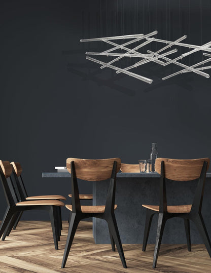 20-Spire Rectangular Glass Pendant Light