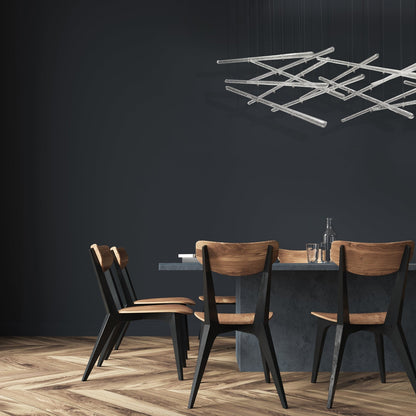 20-Spire Rectangular Glass Pendant Light