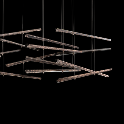 20-Spire Rectangular Glass Pendant Light