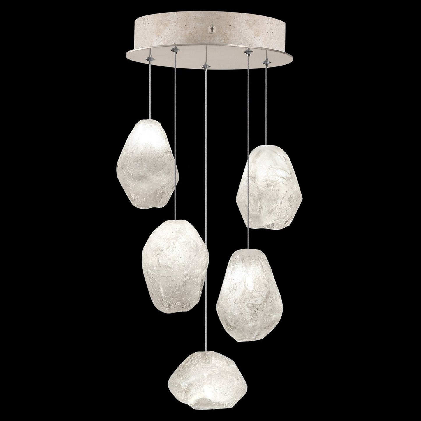 Clear Quartz Glass Drop Pendant Light / Gold