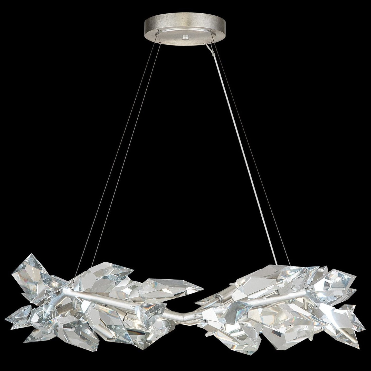 Crystal Leaf Branch Round Pendant Light