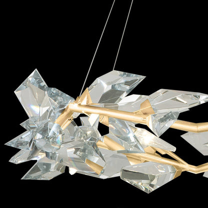 Crystal Leaf Branch Round Pendant Light