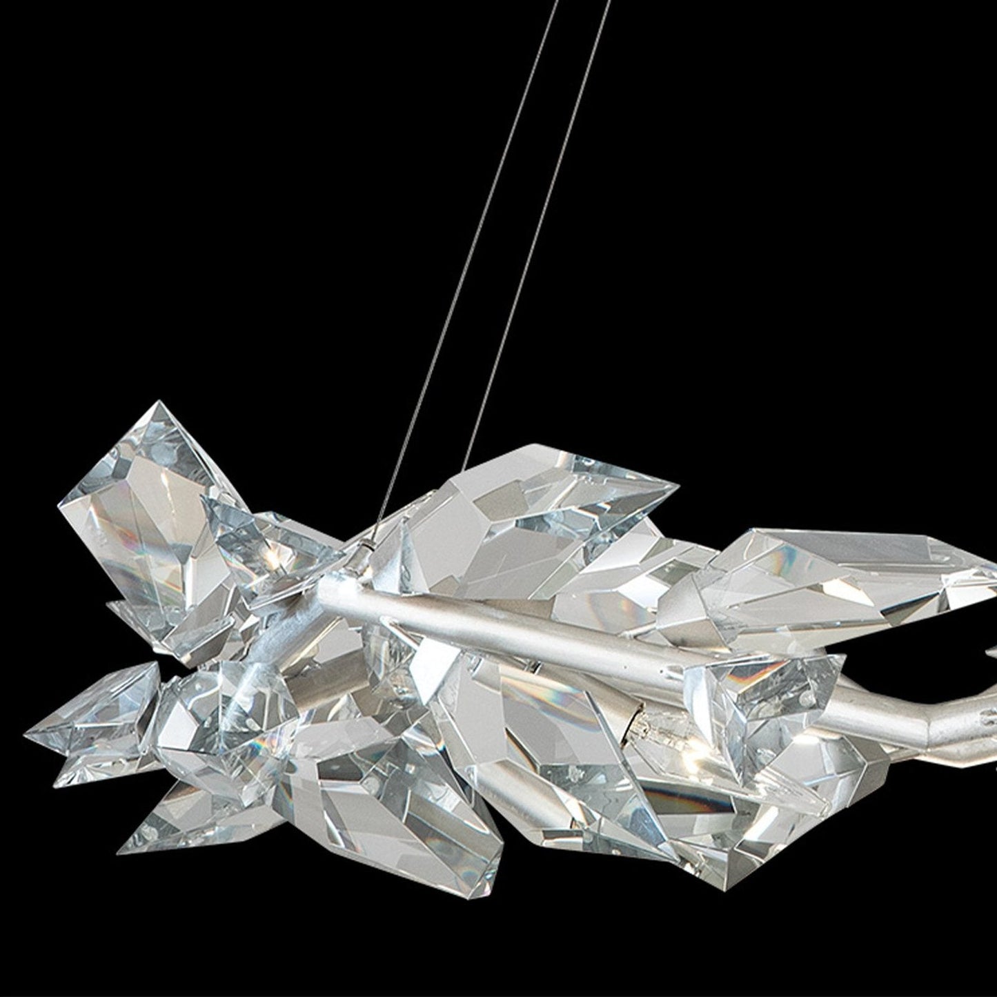 Crystal Leaf Branch Round Pendant Light