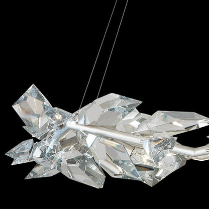 Crystal Leaf Branch Round Pendant Light
