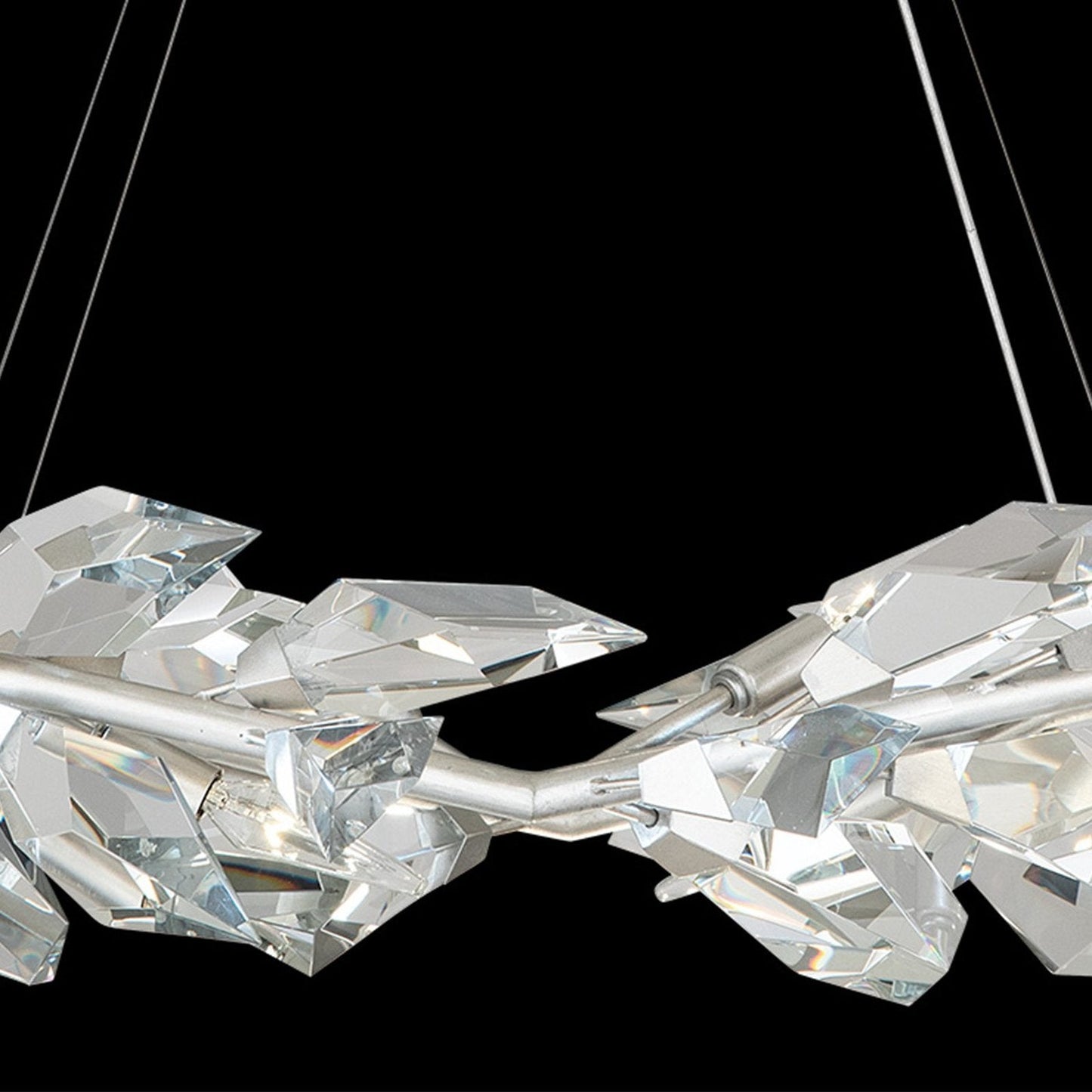 Crystal Leaf Branch Round Pendant Light