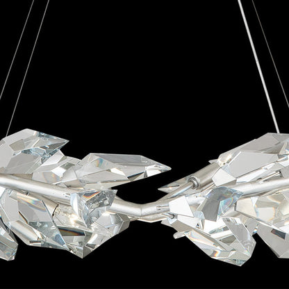 Crystal Leaf Branch Round Pendant Light