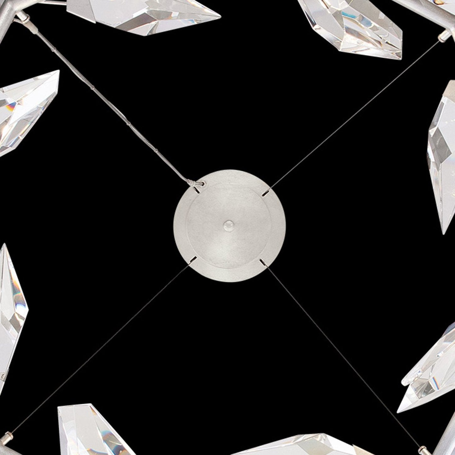 Crystal Leaf Branch Round Pendant Light