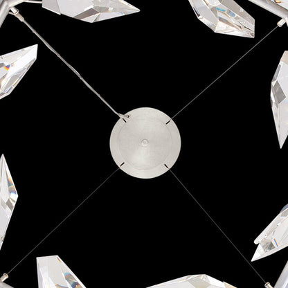 Crystal Leaf Branch Round Pendant Light