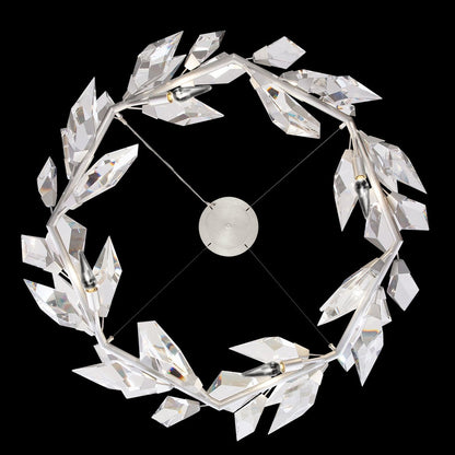 Crystal Leaf Branch Round Pendant Light