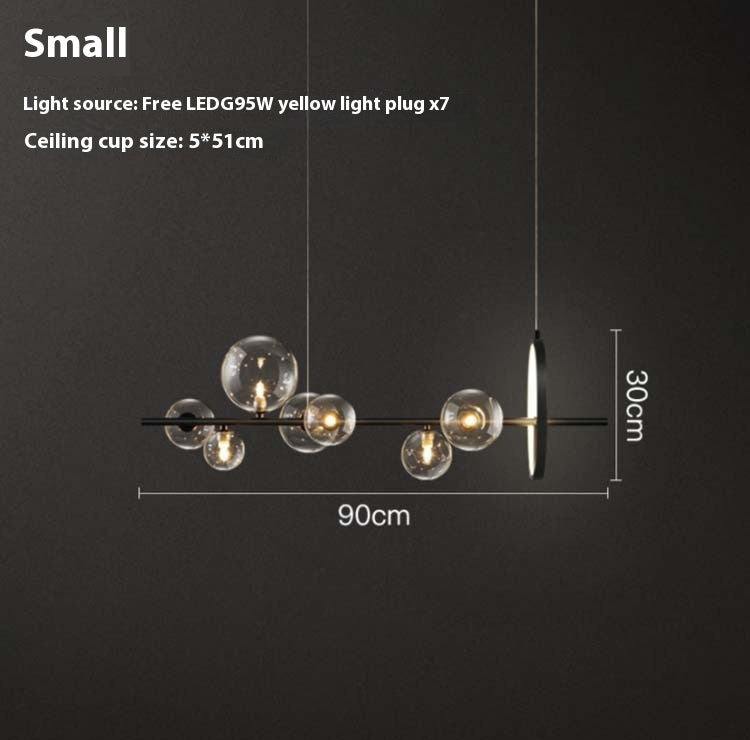 Modern Glass Bubble Ball Chandelier / Warm Light / Small Size