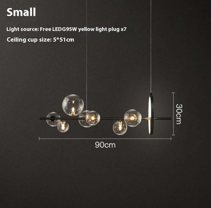 Modern Glass Bubble Ball Chandelier / Warm Light / Small Size