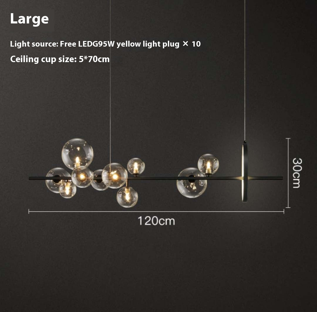Modern Glass Bubble Ball Chandelier / Warm Light / Large Size