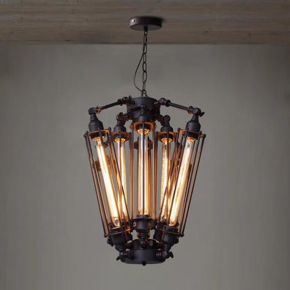 Retro Single-Light Iron Cage Pendant Light / 6W LED / Single Head