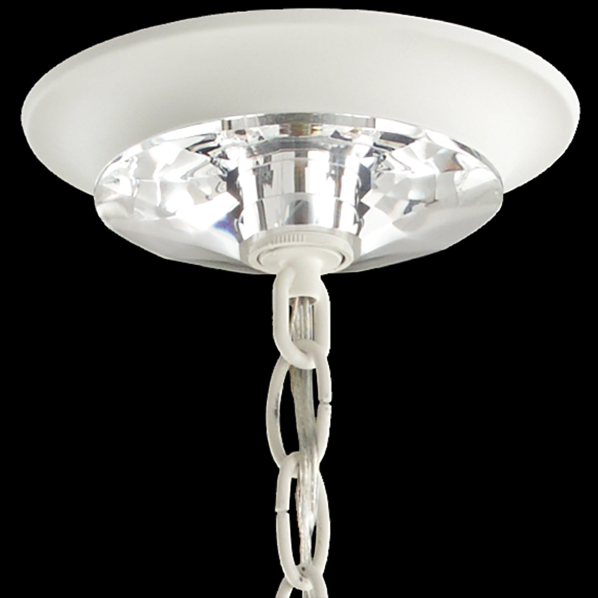 White Crystal Chain Chandelier / Etruscan Gold
