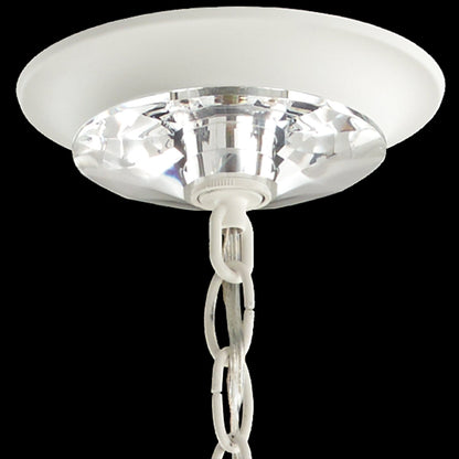 White Crystal Chain Chandelier / Etruscan Gold